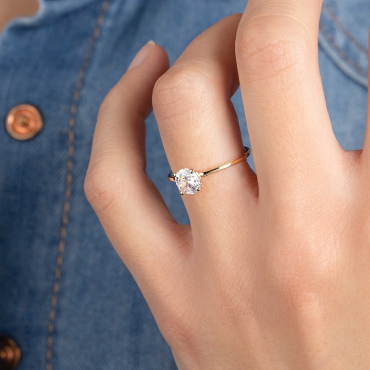 Bague Plaqué Or 750 3Mic Oz