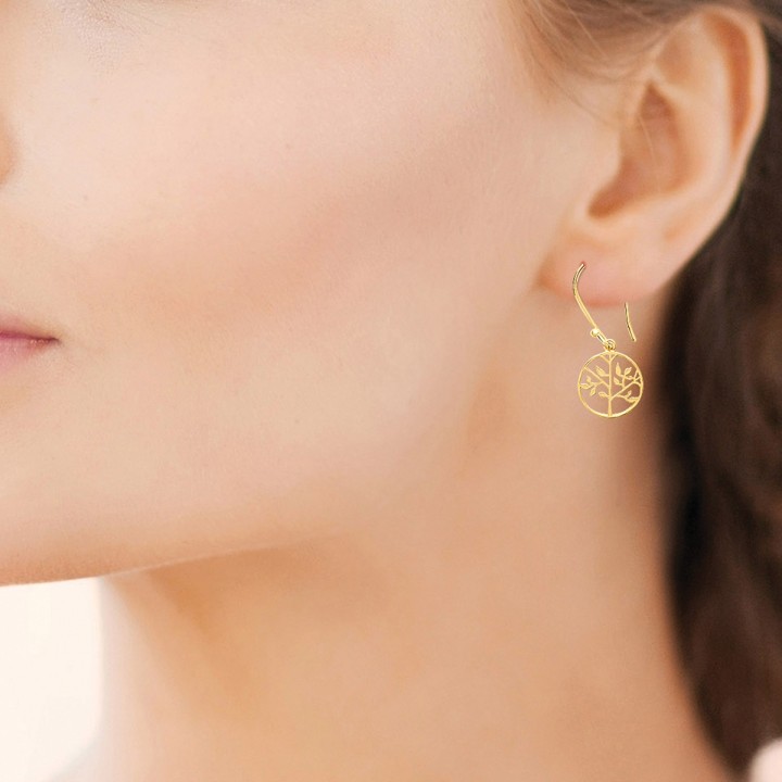 Boucle D'Oreille Plaqué Or 750 3Mic