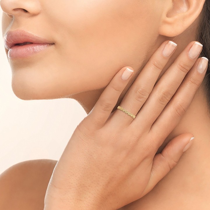 Bague Plaqué Or 750 3Mic