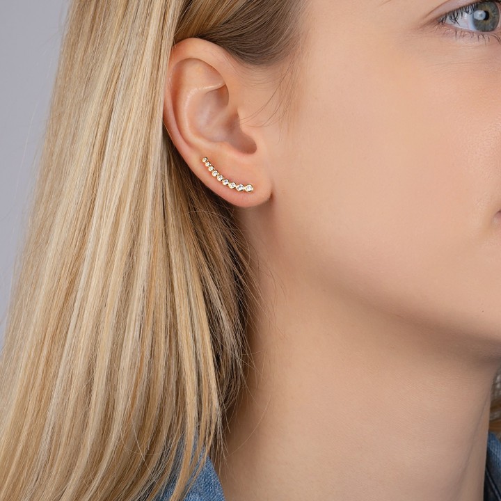 Boucle D'Oreille Plaqué Or 750 3Mic Oz