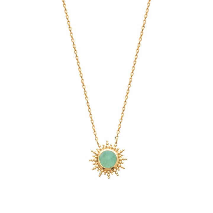 Collier Plaqué Or 750 3Mic Aventurine