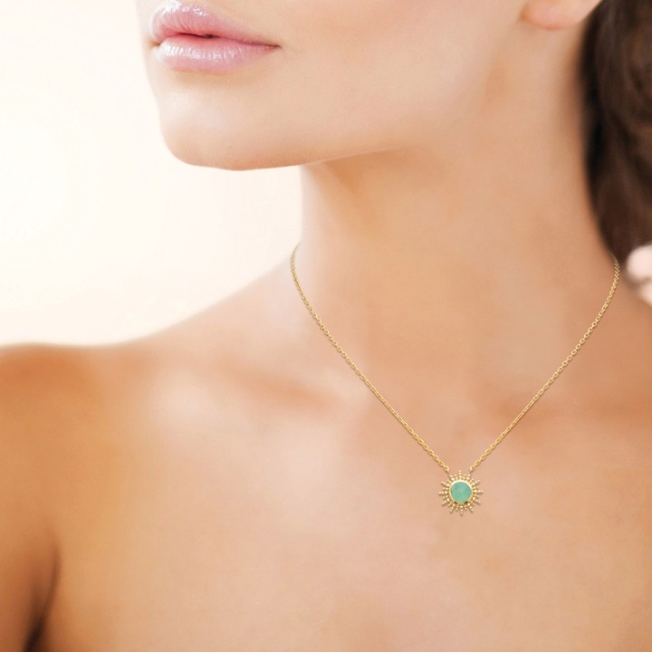 Collier Plaqué Or 750 3Mic Aventurine